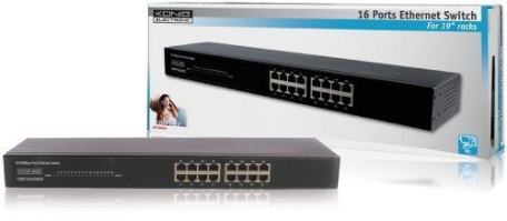 König CMP-EHUB30 Fast-Ethernet switch (16x 10/100Mb, 19