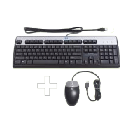 OEM USB-KBMSSET Set Zwart/Zilver keyboard en muis (USB, Retail)