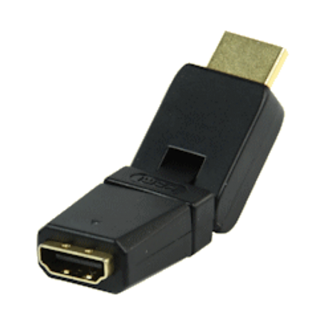 HQ HQSP-090 HDMI type A (19-pins) M-F adapter Swivel + Rotate
