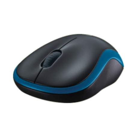 Logitech M185 Wireless Mouse (Zwart/Blauw, USB nano-receiver)